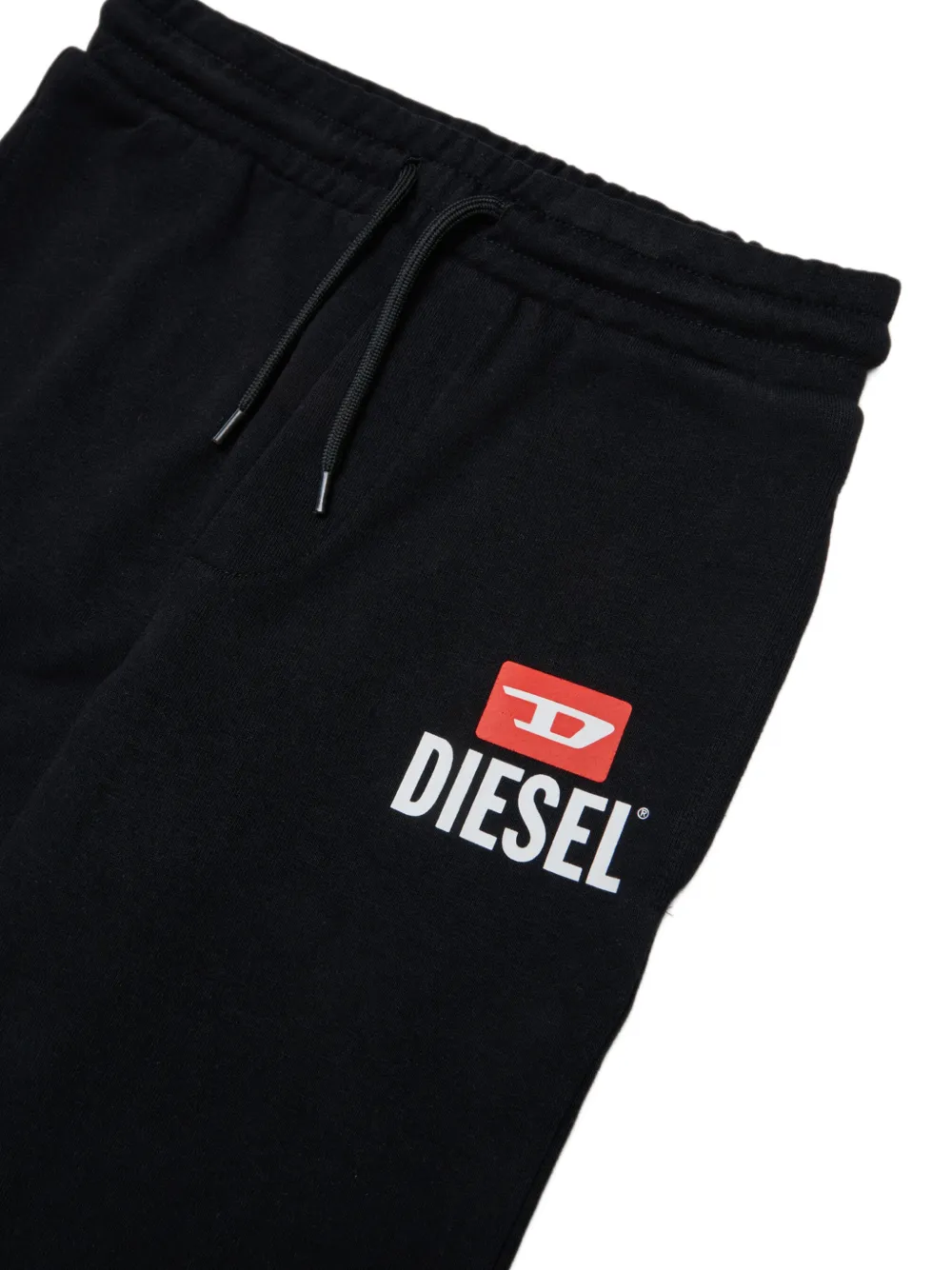 Diesel Kids Trainingsbroek met trekkoord en logodetail Zwart