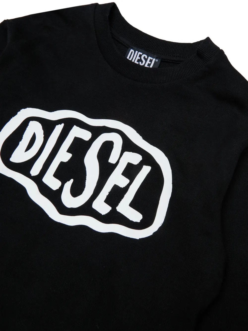 Diesel Kids Sweater met logo Zwart