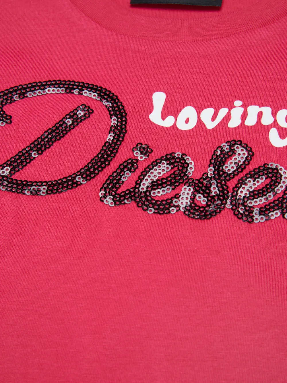 Diesel Kids T-shirt met pailletten Roze