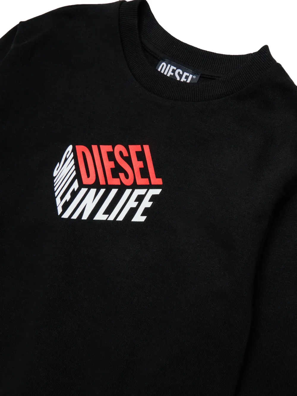 Diesel Kids Sweater met ronde hals Zwart