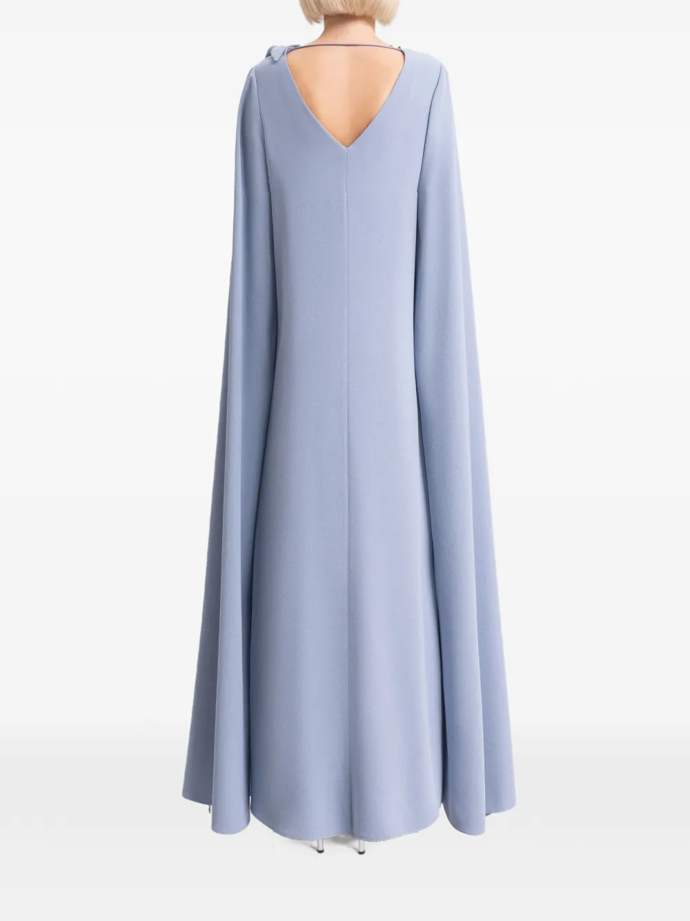 Gemy Maalouf Avondjurk met roosdetail Blauw