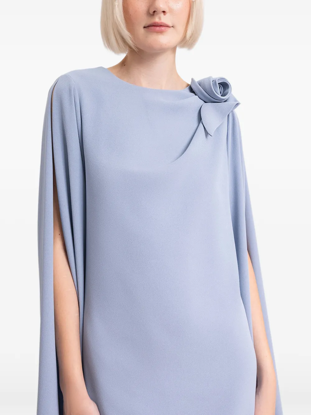 Gemy Maalouf Avondjurk met roosdetail Blauw