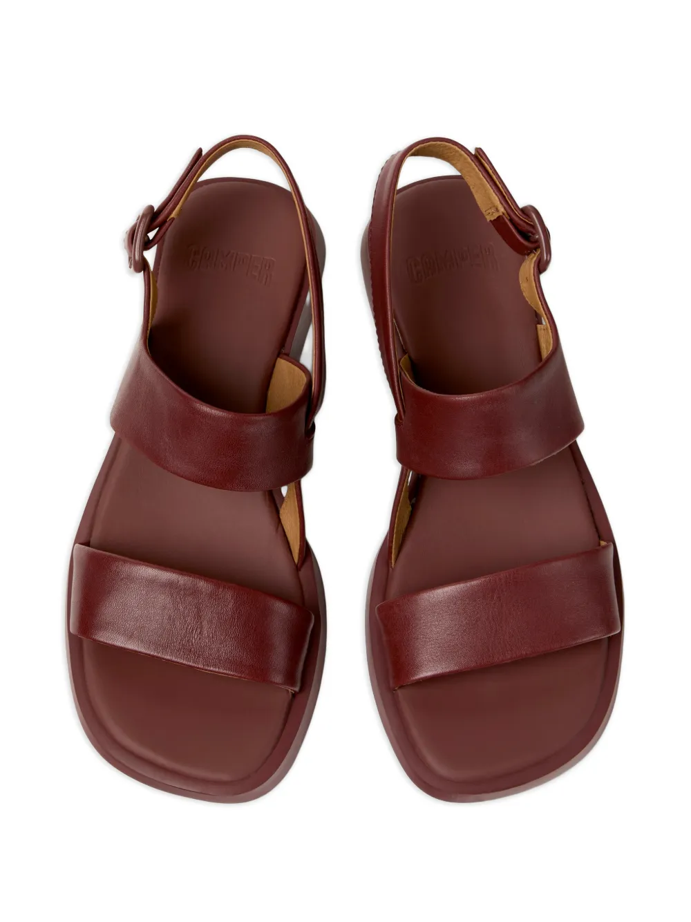 Camper Dana leren sandalen met bandje Bruin