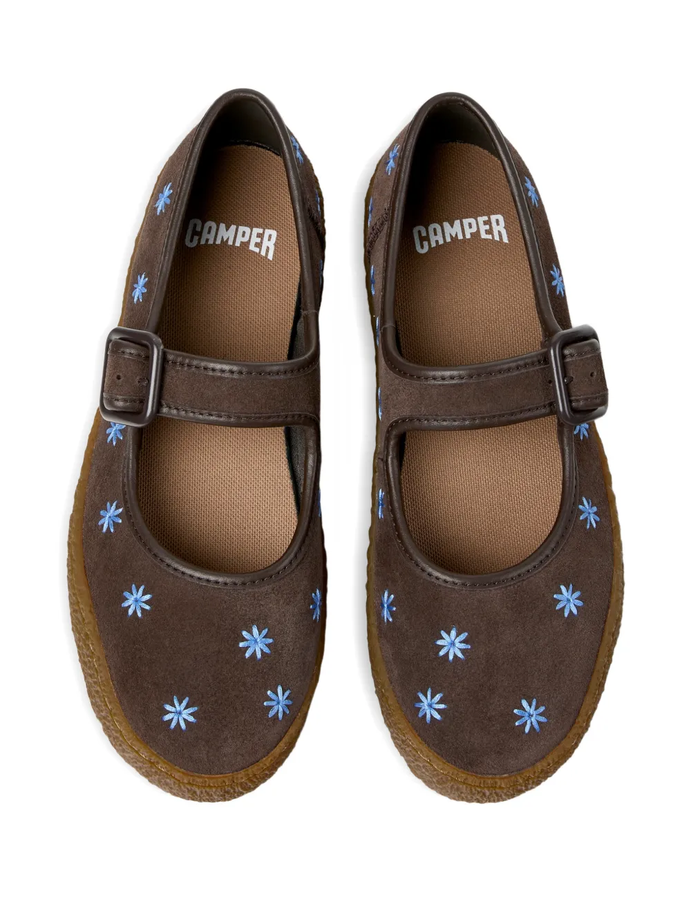 Camper Peu Terreno ballerina's met gesp Bruin