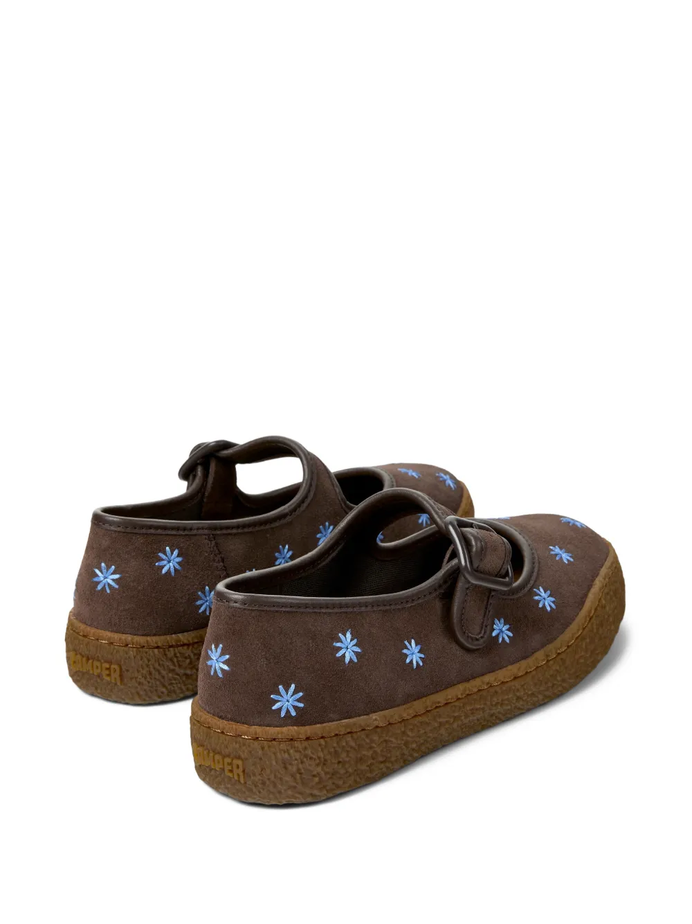  Camper Peu Terreno Floral Buckle Ballet Flats - Brown 