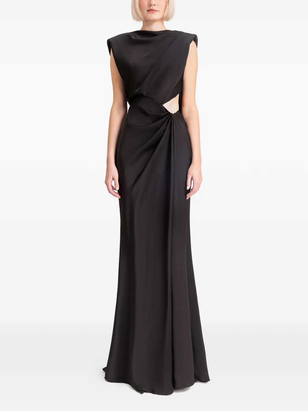 Gemy Maalouf Uitgesneden gedrapeerde maxi-jurk - Zwart
