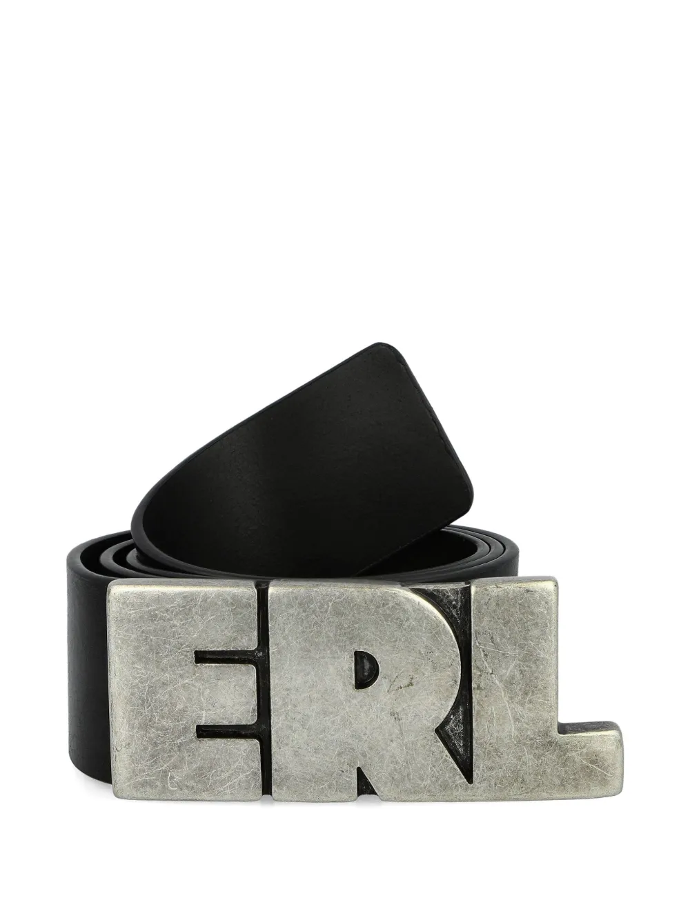 ERL Cinto de couro com logo | Preto | Image 1