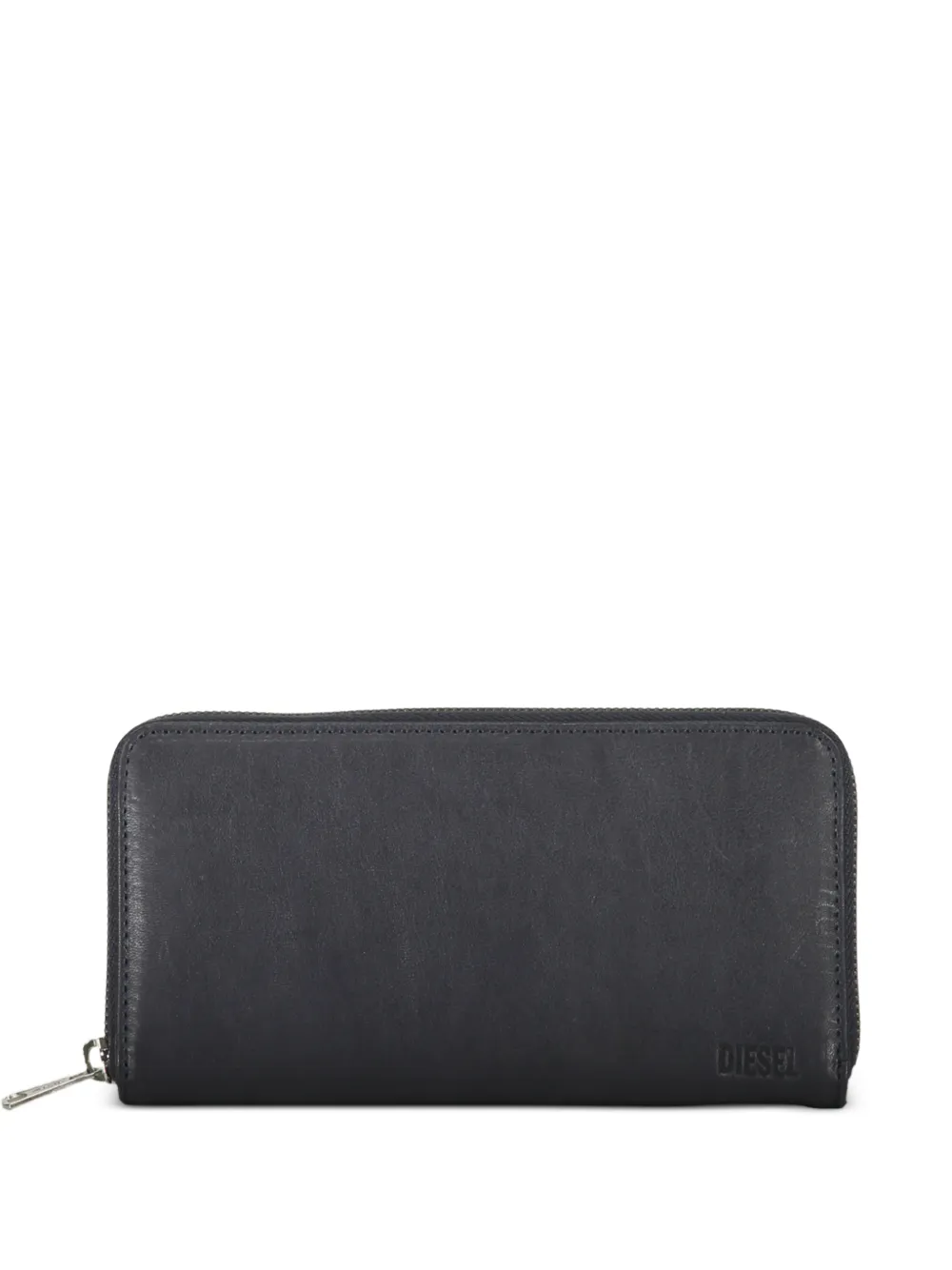 Diesel zip leather wallet - Schwarz