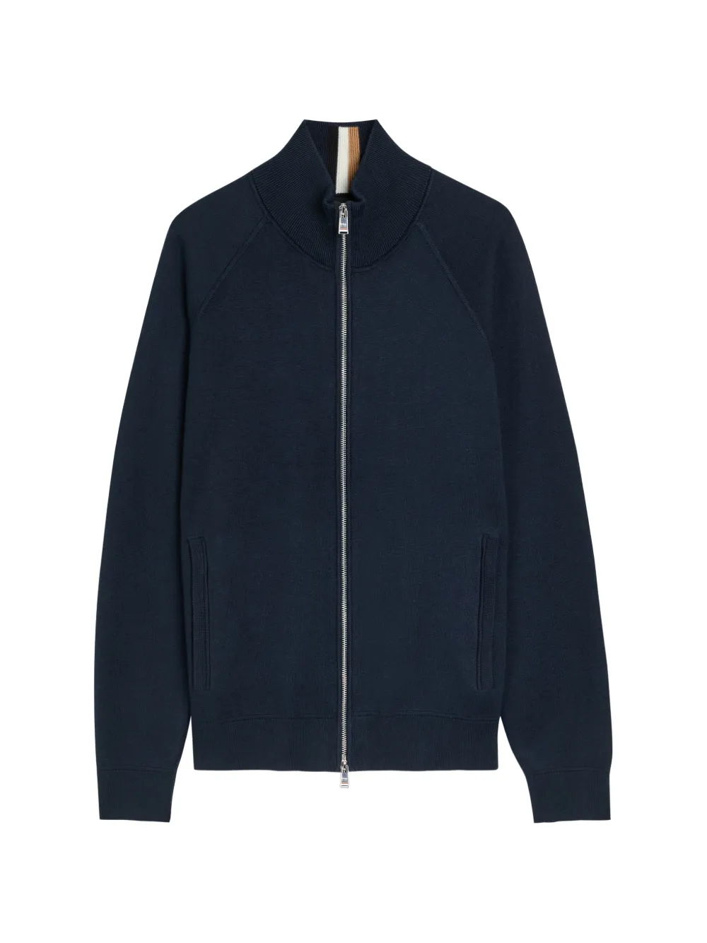 BOSS zip-up cotton cardigan - Blu