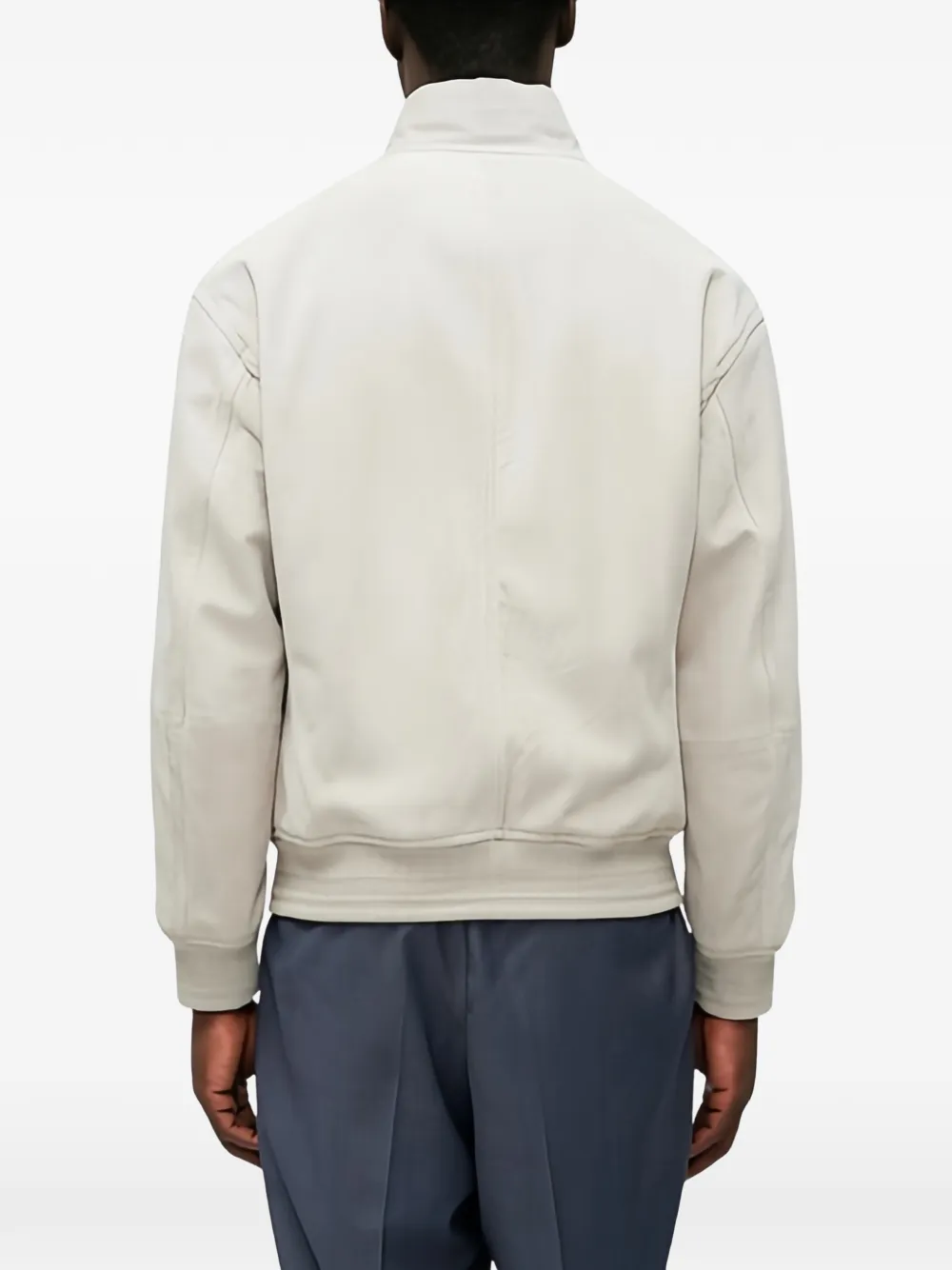  Boss Leather Bomber Jacket - Neutrals 
