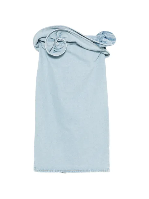 Magda Butrym Saia midi com detalhe de rosa