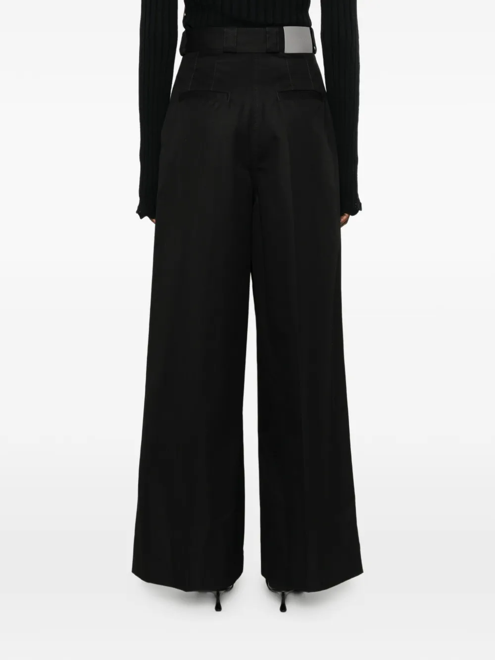 Balenciaga High waist broek met ceintuur Zwart