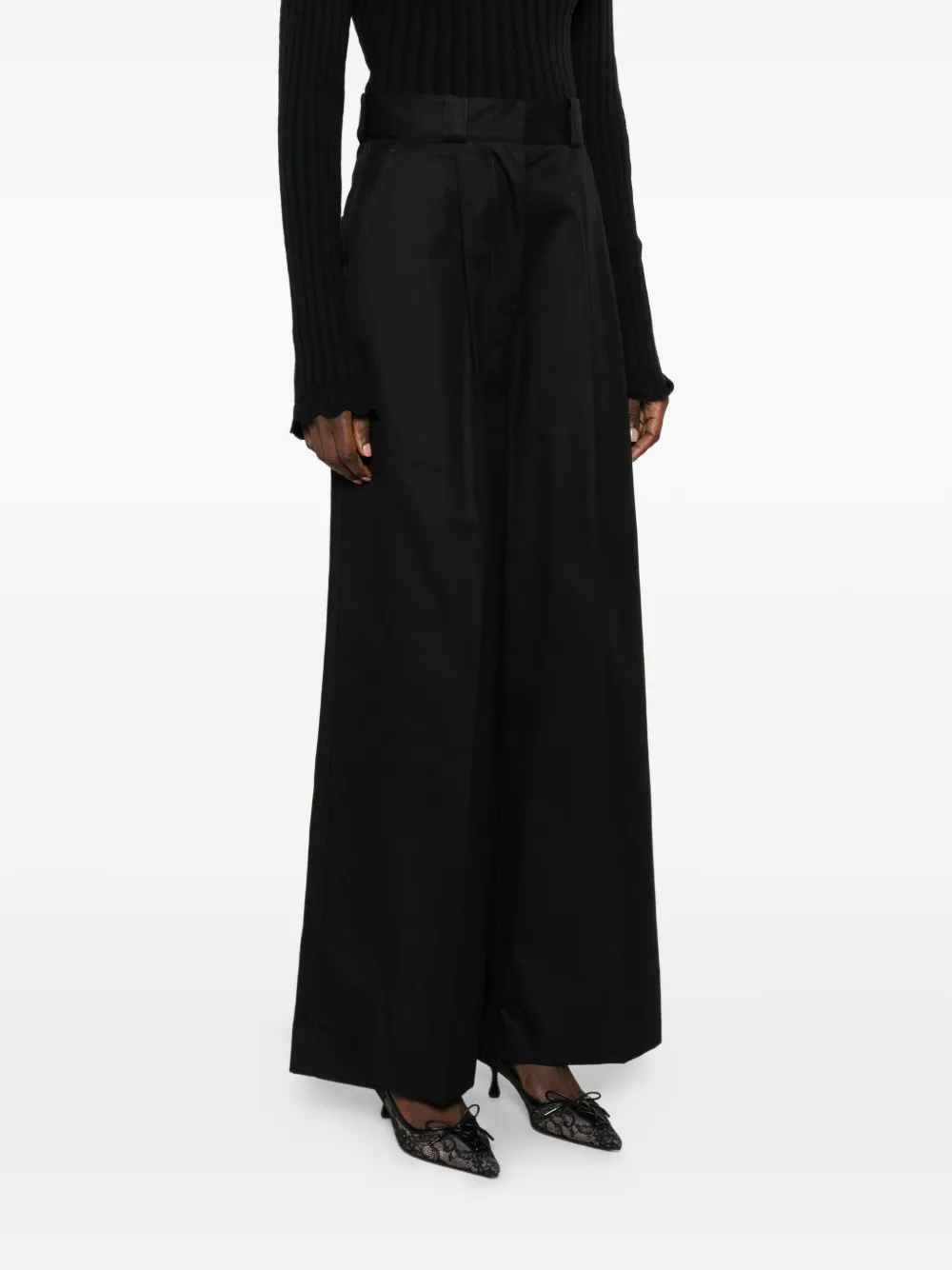 Balenciaga High waist broek met ceintuur Zwart