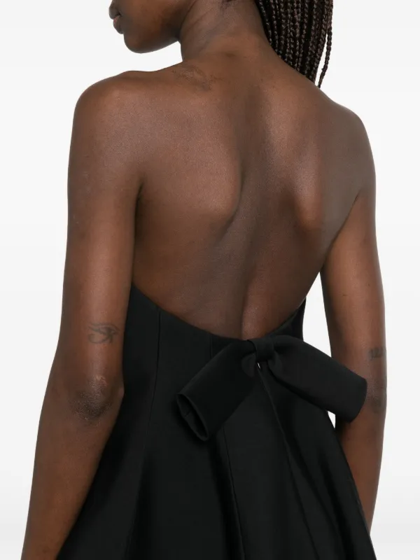 balenciaga backless dress Balenciaga Mini bow-detail Balloon Dress | Black