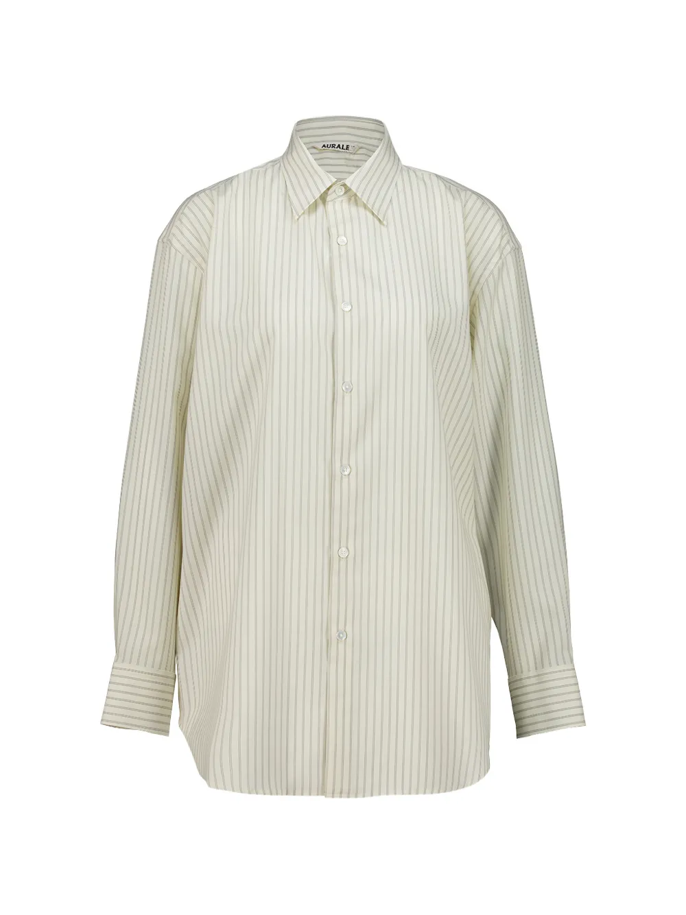 Auralee stripe-pattern wool shirt - Bianco