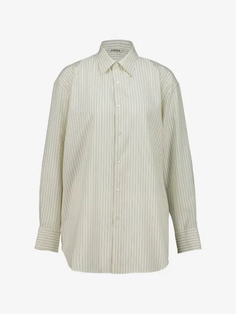 Auralee chemise en laine à rayures