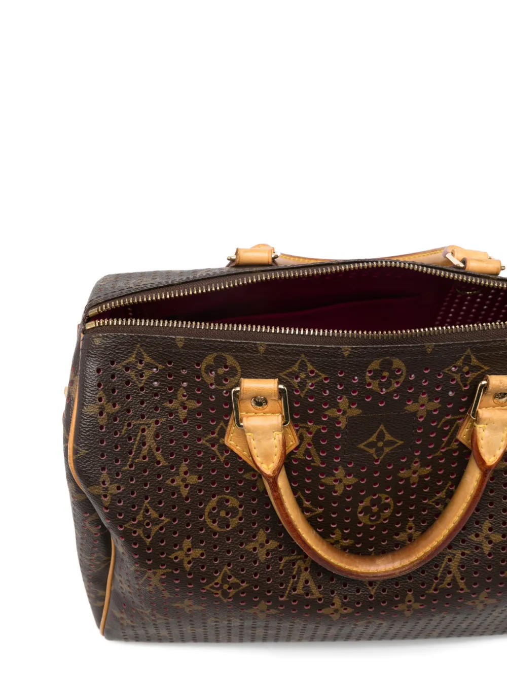 Louis Vuitton バッグ ダークブラウン Louis Vuitton Pre-Owned Speedy 30 Perforated Monogram Leather Tote
