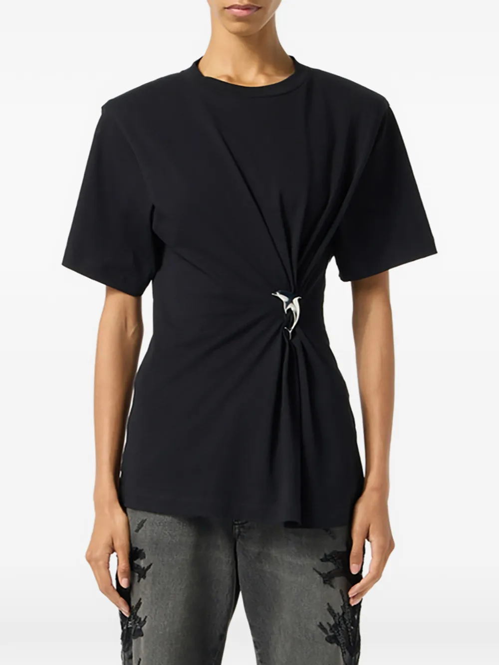 Blumarine dolphin-detail T-shirt - Nero