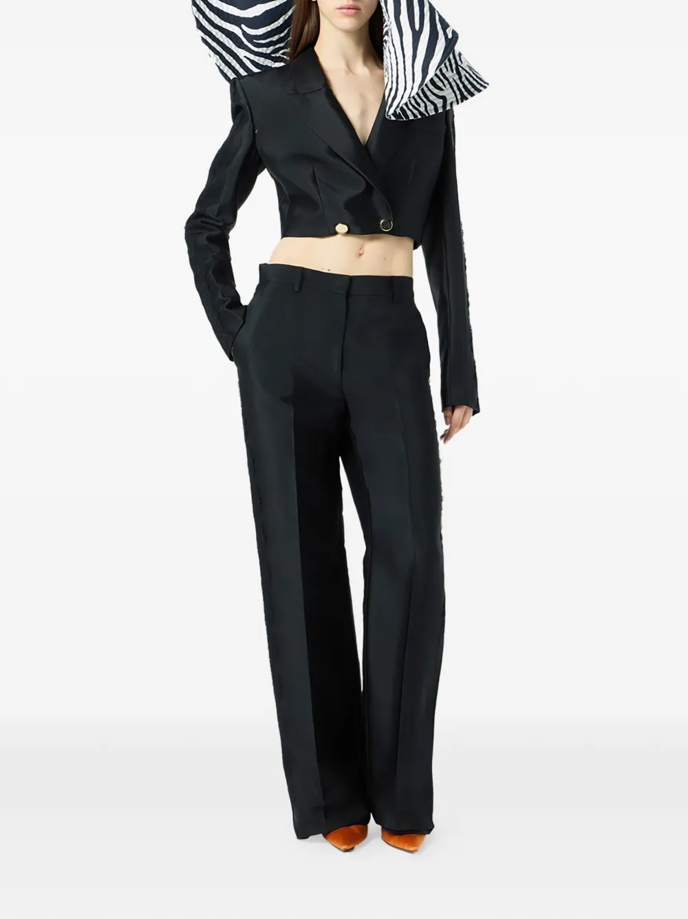 Blumarine Broek met wijde pijpen Zwart