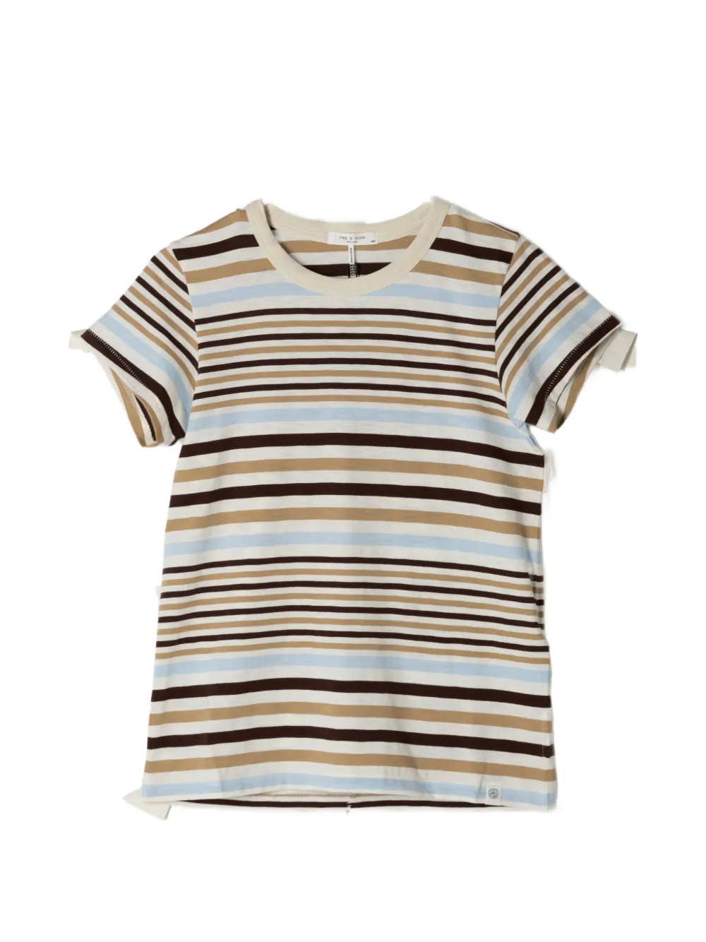 rag & bone Slub striped-pattern T-shirt - Bianco