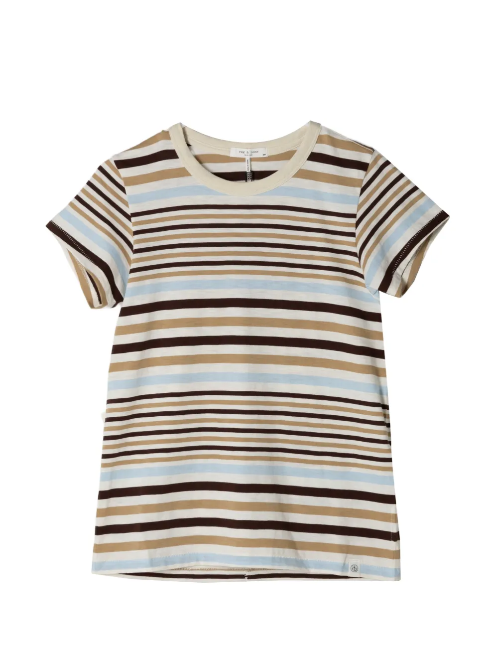 rag & bone Slub striped-pattern T-shirt - Bianco