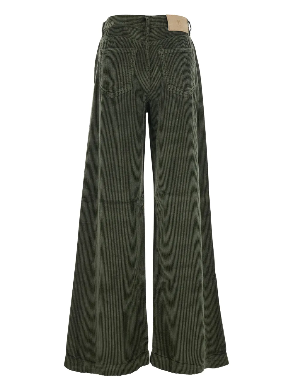 PT Torino corduroy logo-patch trousers - Groen