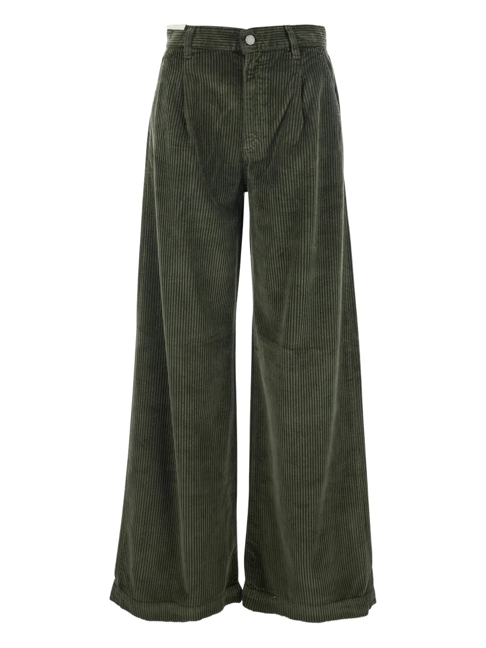 PT Torino corduroy logo-patch trousers - Verde