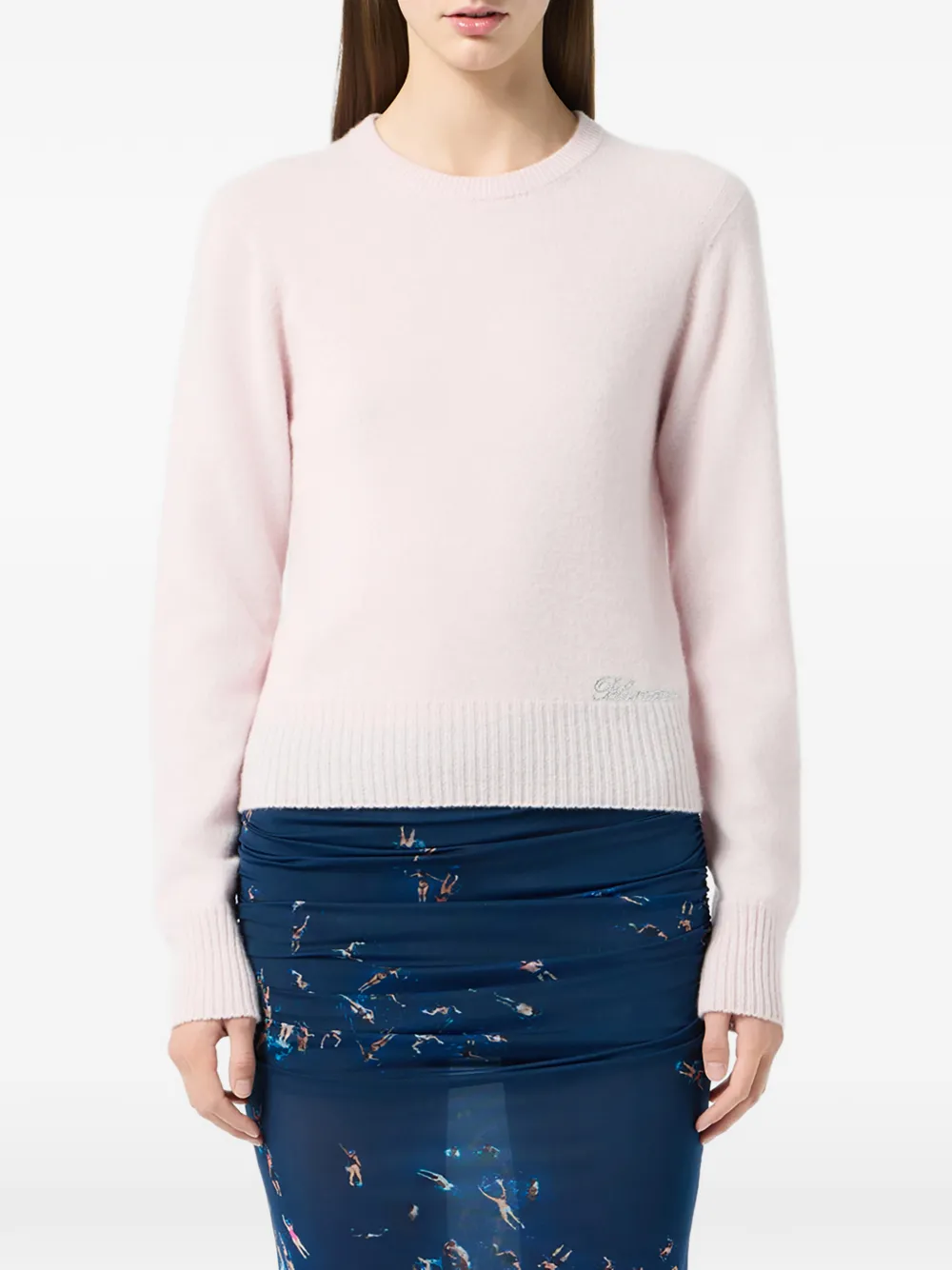  Blumarine Logo-embroidered Sweater - Pink 