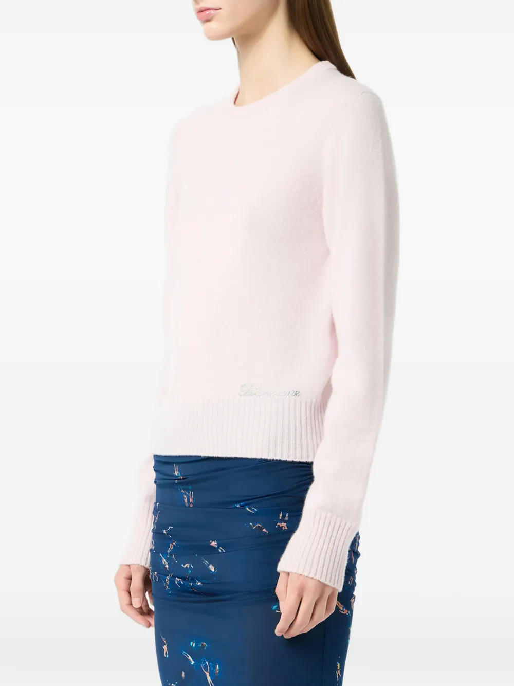 Blumarine Trui met geborduurd logo Roze