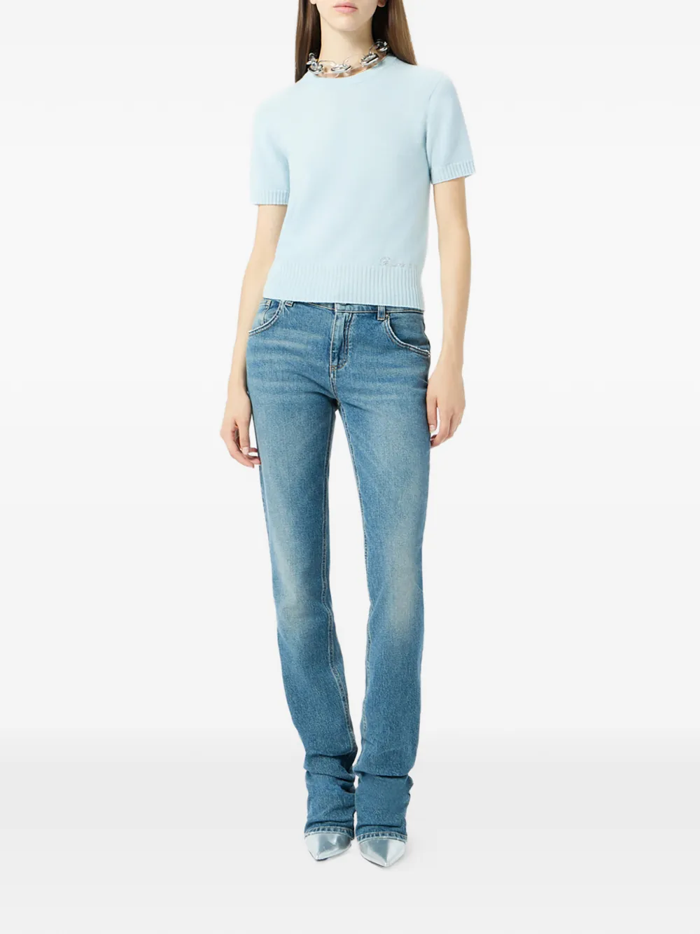 Blumarine Trui met korte mouwen Blauw