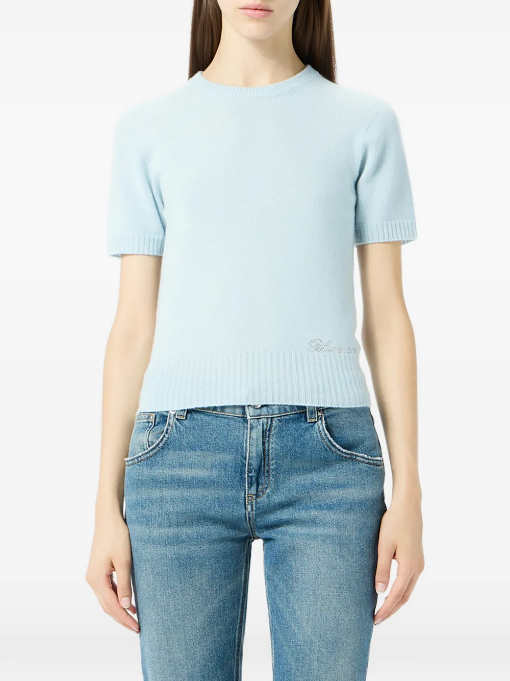 Blumarine Trui met korte mouwen Blauw