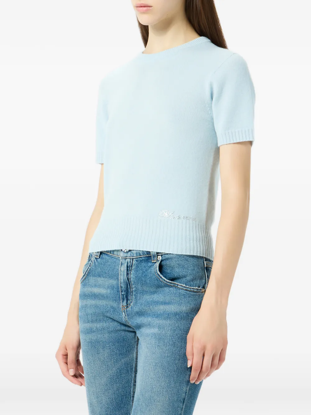 Blumarine Trui met korte mouwen Blauw