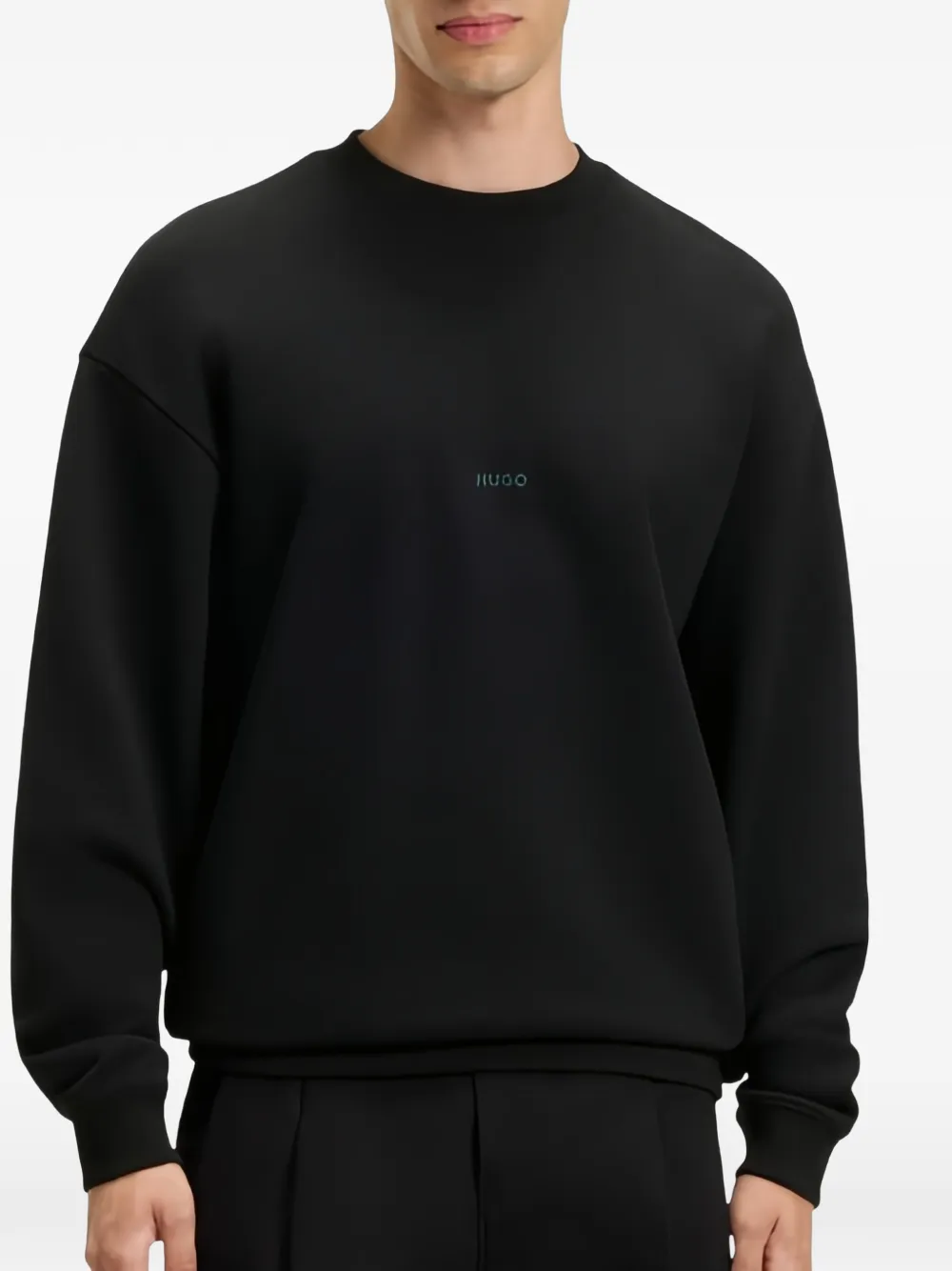 HUGO Damaze logo crew-neck sweatshirt - Zwart