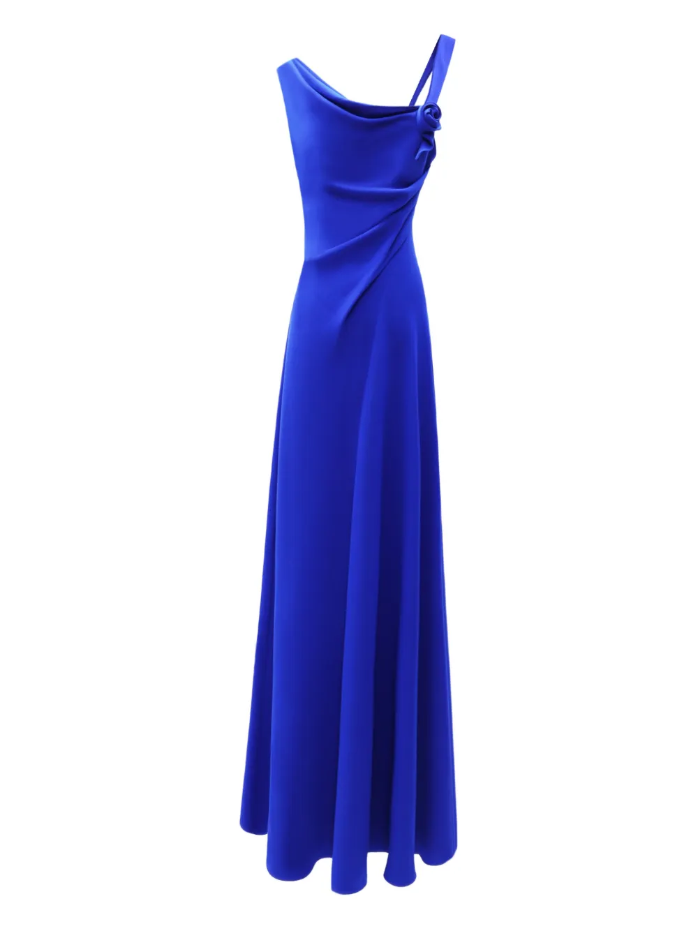 Gemy Maalouf asymmetrical cowl-neck gown - Blue