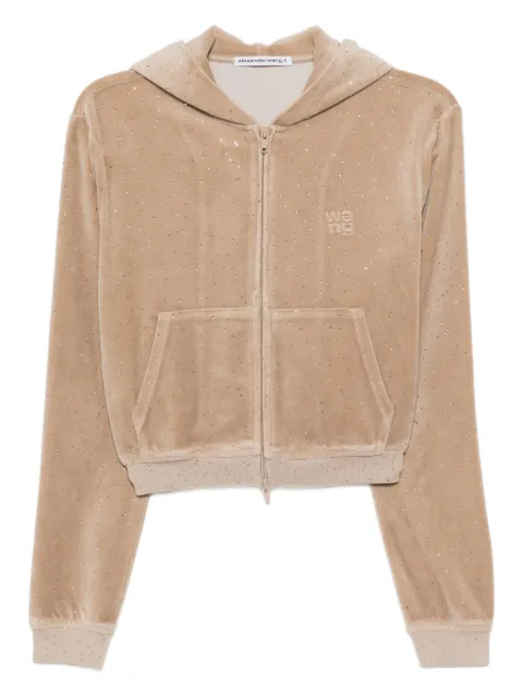 Alexander Wang crystal-embellished zipped hoodie
