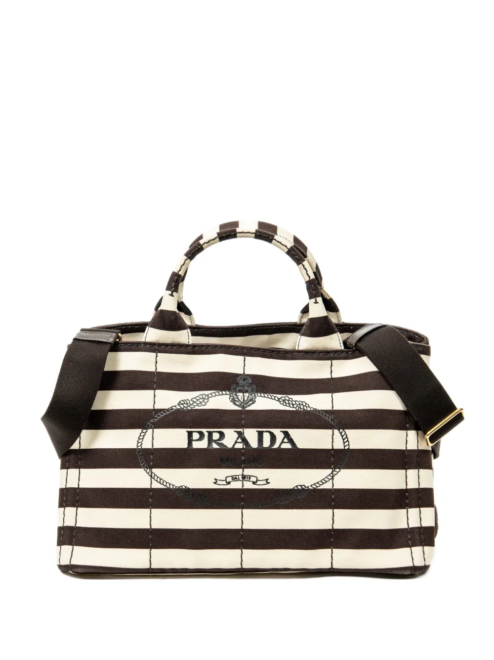 Prada Pre-Owned Borsa tote a righe - Toni neutri
