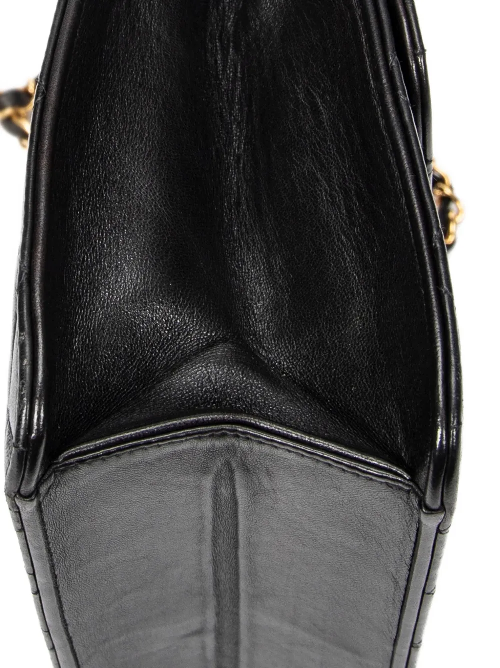 Pre-owned Chanel 1994-1996 Push Lock Straight Flap Quilted Crossbody Bag In Black