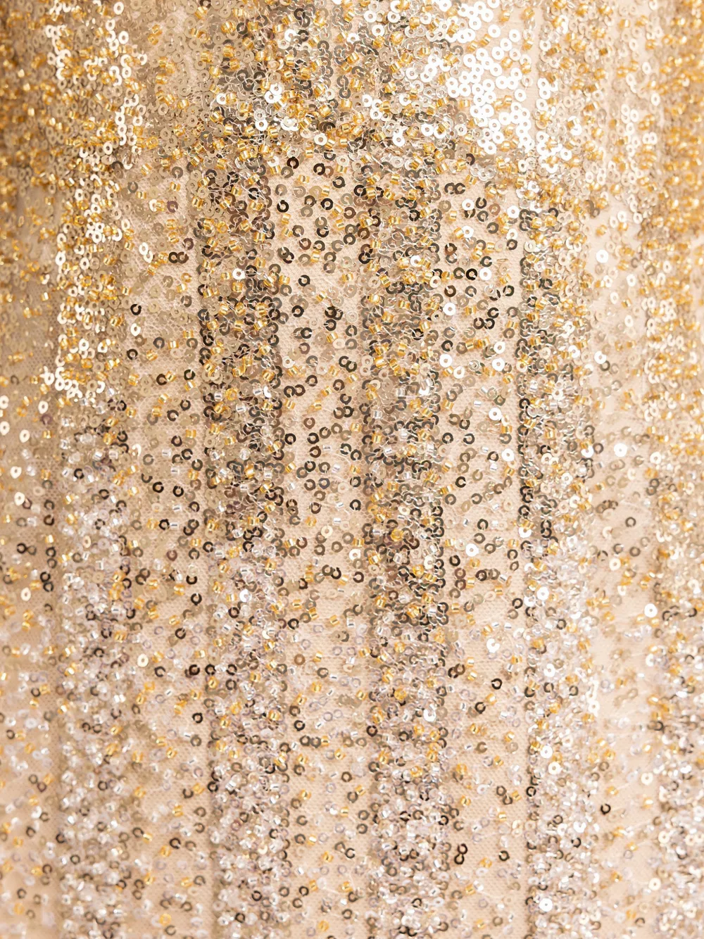 Gemy Maalouf Maxi-jurk met cropped mouwen en V-hals Goud