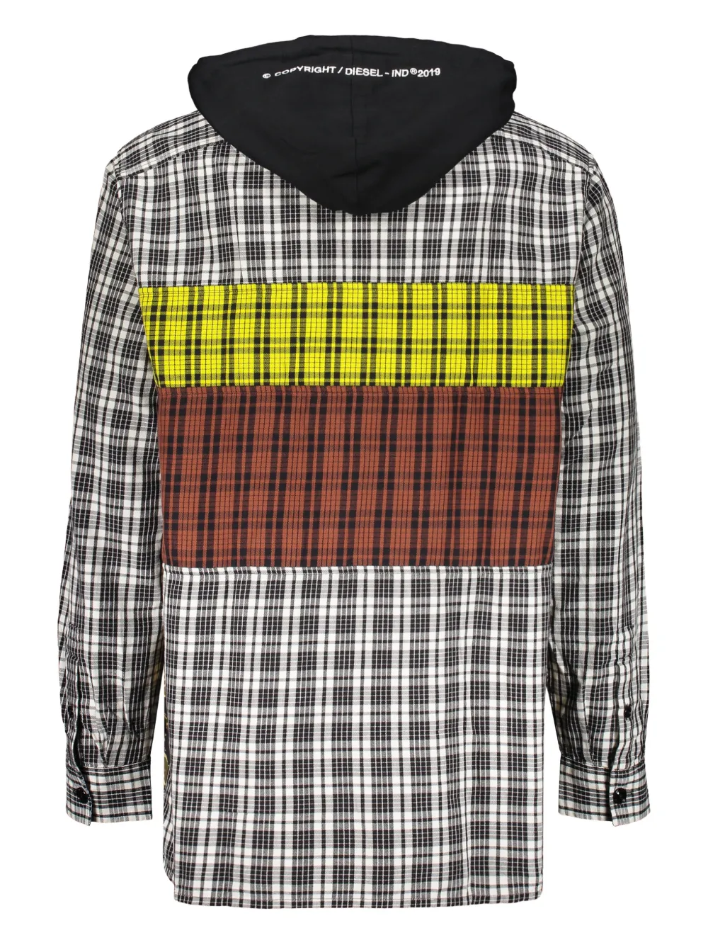 Diesel plaid hooded shirt - Wit