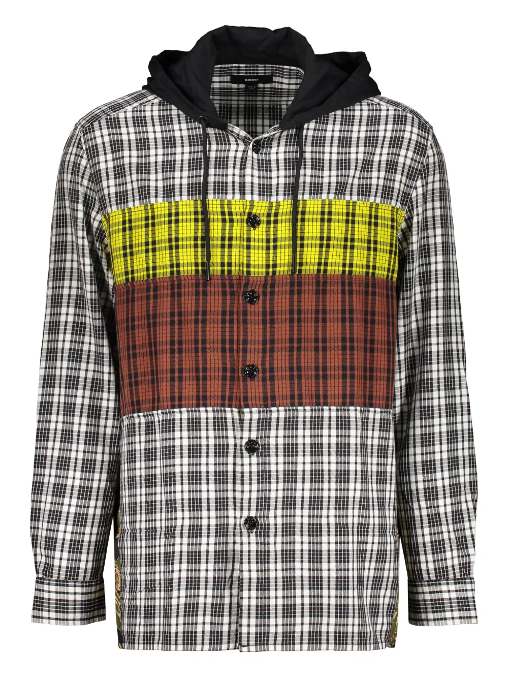 Diesel plaid hooded shirt - Bianco