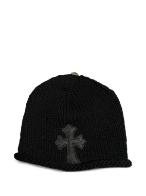 帽子 Black cross patch cap with white logo Chrome Hearts Patch Hat