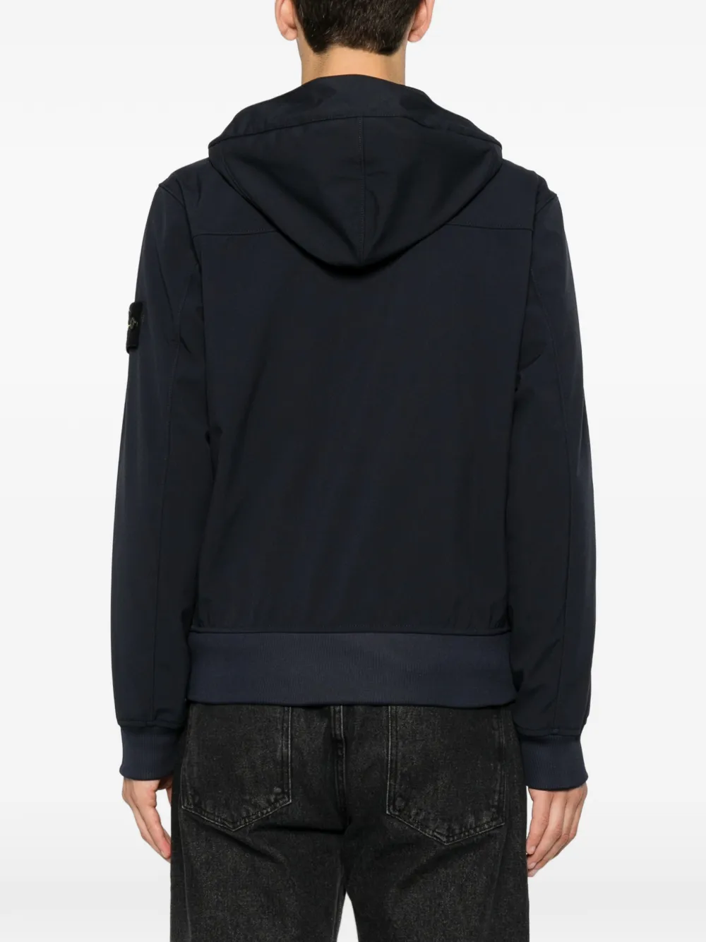 Stone Island Jack met capuchon en logopatch Blauw