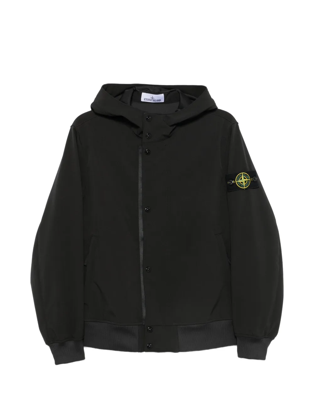 Stone Island hooded zip-up jacket - Schwarz