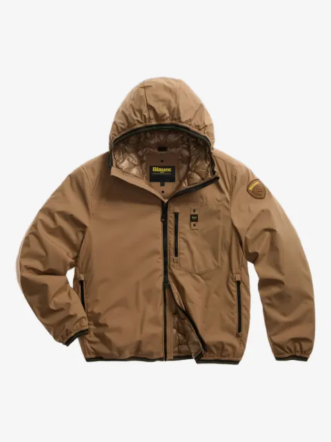 Blauer Gefütterte Kapuzenjacke