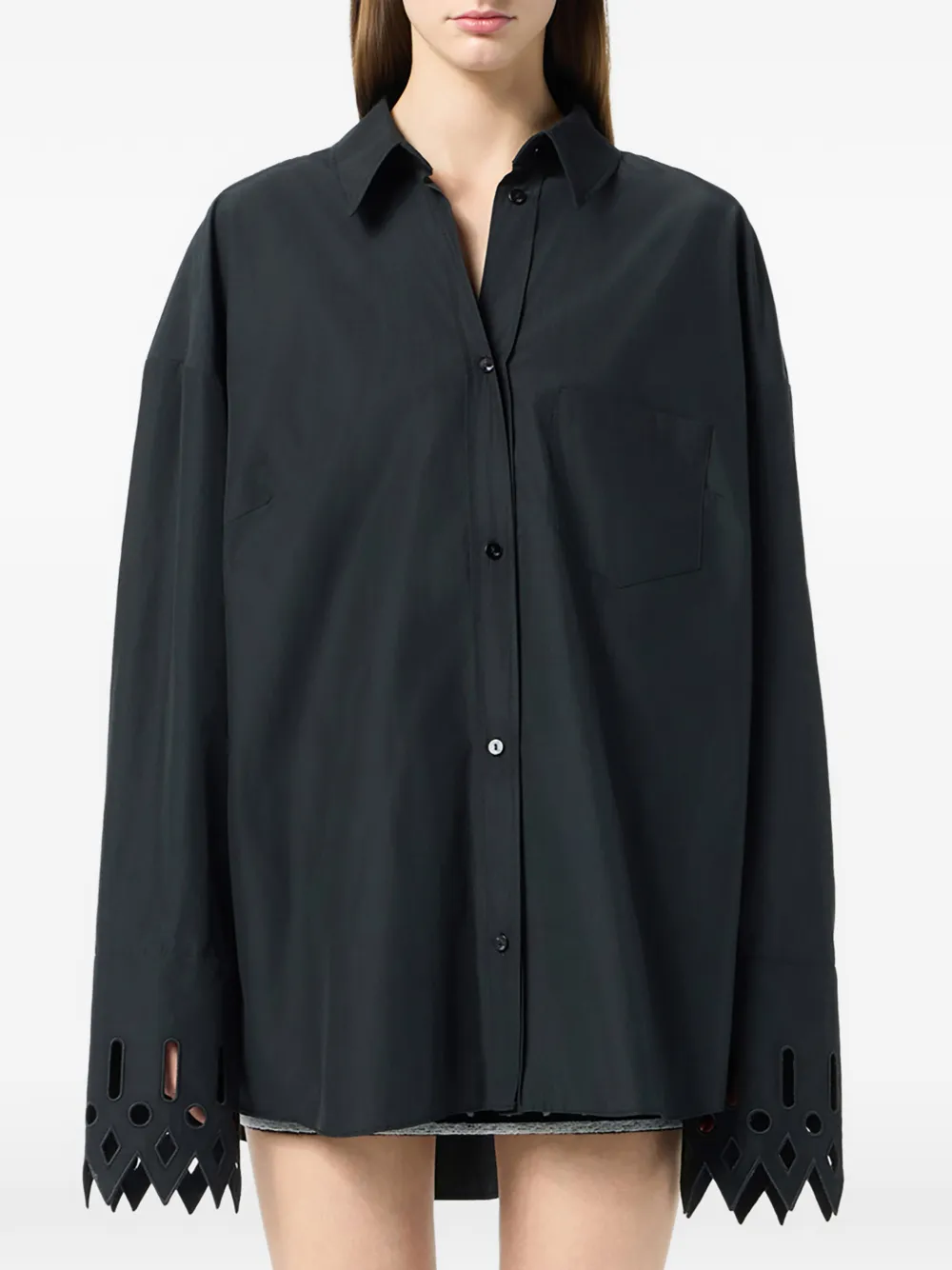Blumarine Blouse met opgestikte zak Zwart