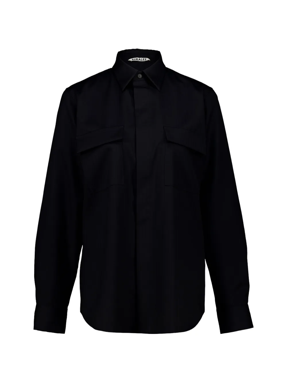 Auralee flap-pocket wool shirt - Black