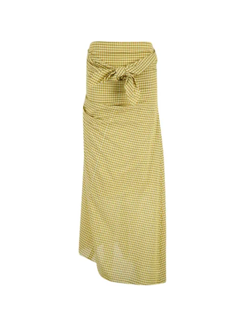 Auralee gingham-check asymmetric dress