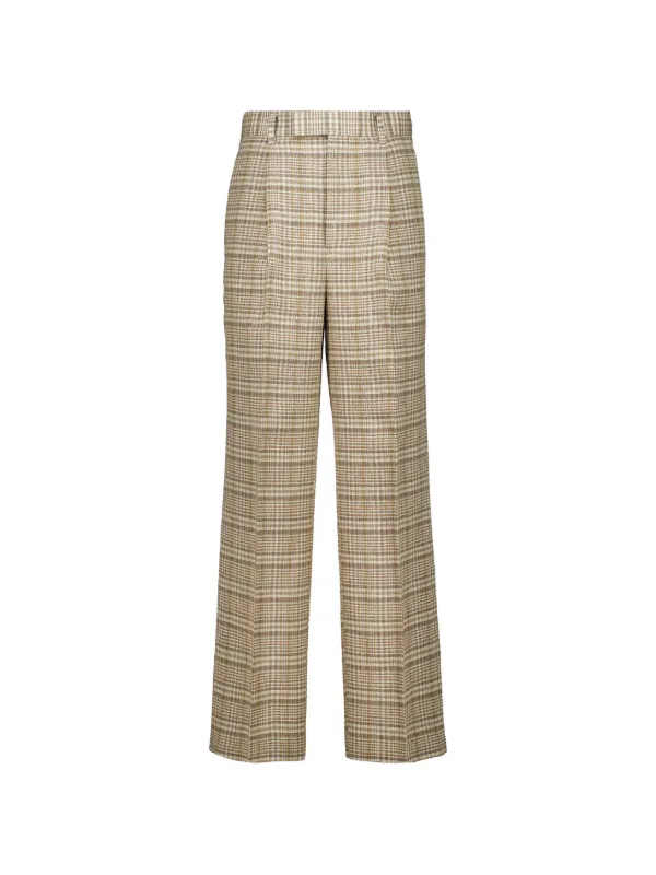 Auralee Check-pattern Trousers in Neutrals