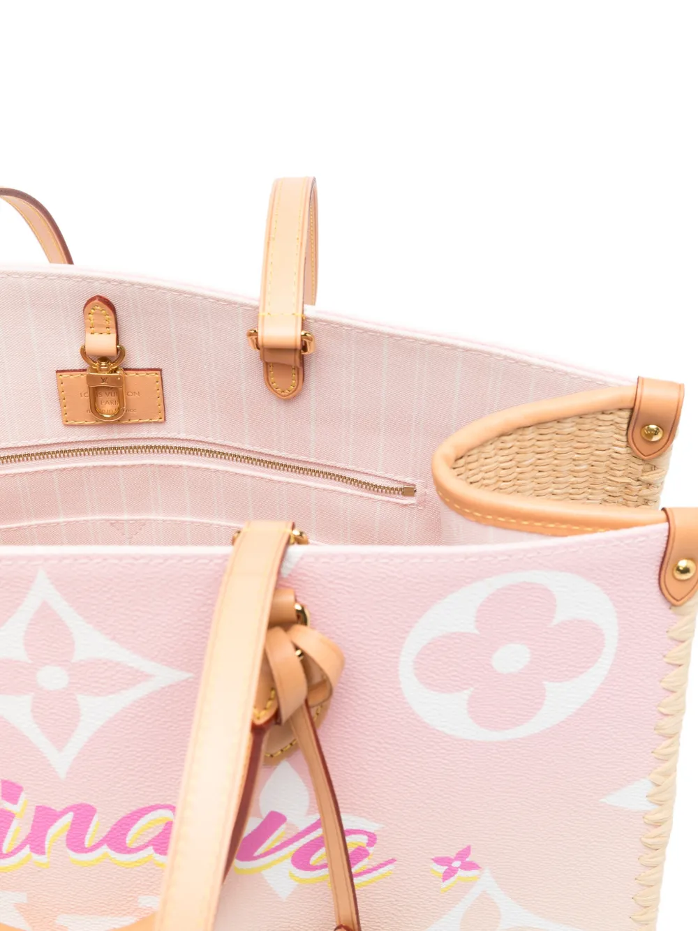 Louis Vuitton Pre-Owned OnTheGo GM turtle-charm Tote Bag | Pink