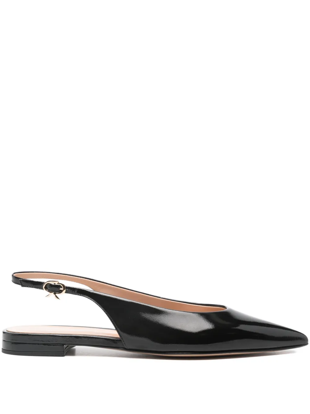 Gianvito Rossi Platte slingback pumps met puntige neus Zwart